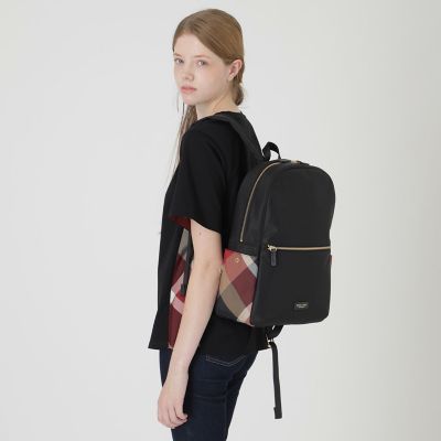 パーシャルクレストブリッジチェックナイロンバックパック | BLUE