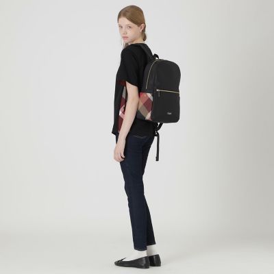 パーシャルクレストブリッジチェックナイロンバックパック | BLUE