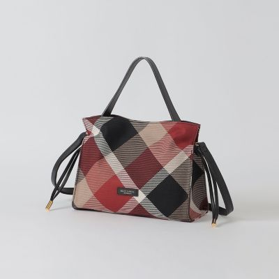 週末特価！BLUE LABEL チェック柄 マザーズバッグ クレストブリッジチェックカルゼギャザーバッグ | BLUE LABEL