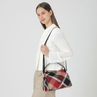 クレストブリッジチェックカルゼギャザーバッグ | BLUE LABEL