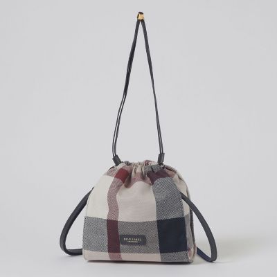 クレストブリッジチェックキャンバス巾着ショルダー | BLUE LABEL
