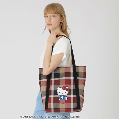 ＜BLUE LABEL CRESTBRIDGE (Women)＞【ハローキティコラボ】クレストブリッジチェックビッグトート