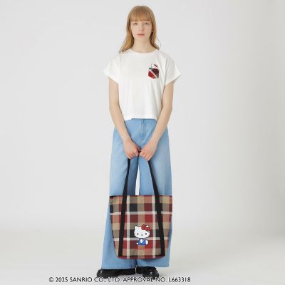 ハローキティコラボ】クレストブリッジチェックビッグトート | BLUE