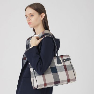 クレストブリッジチェックキャンバスハトメトート | BLUE LABEL