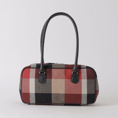 クレストブリッジチェックキャンバスボストンバッグ | BLUE LABEL