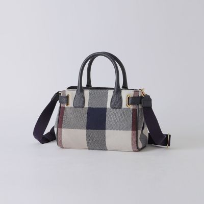 クレストブリッジチェックキャンバスハトメミニトート | BLUE LABEL