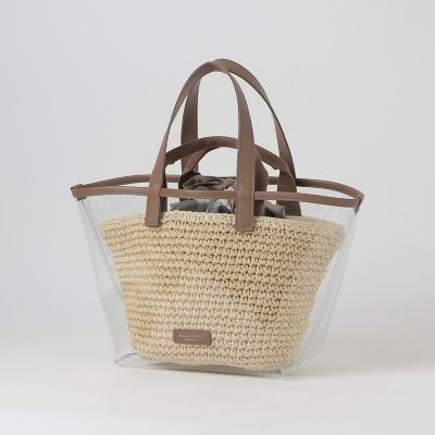 ＜BLUE LABEL CRESTBRIDGE (Women)＞クリアＰＶＣ×ペーパートート