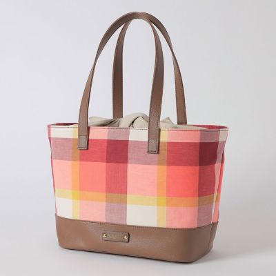 ＜BLUE LABEL CRESTBRIDGE (Women)＞クレストブリッジチェックコットンリネントート