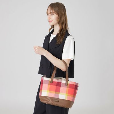 【新品】ブルーレーベル・クレストブリッジ チェック柄 コットンリネントートバッグ クレストブリッジチェックコットンリネントート | BLUE LABEL