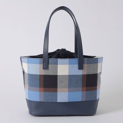 クレストブリッジチェックコットンリネントート | BLUE LABEL