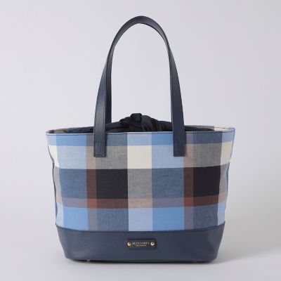 クレストブリッジチェックコットンリネントート | BLUE LABEL