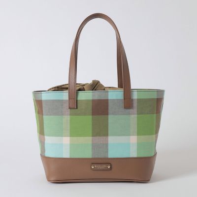 クレストブリッジチェックコットンリネントート | BLUE LABEL