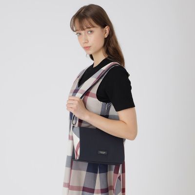 パーシャルクレストブリッジチェックPVCミニショルダー | BLUE