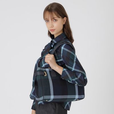 クレストブリッジチェックキャンバスハトメトート | BLUE LABEL