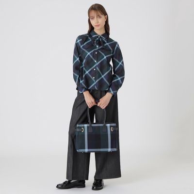 クレストブリッジチェックキャンバスハトメトート | BLUE LABEL