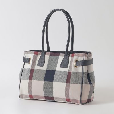BLUELABEL クレストブリッジチェック キャンバストートバッグA4可 クレストブリッジチェックキャンバスハトメトート | BLUE LABEL