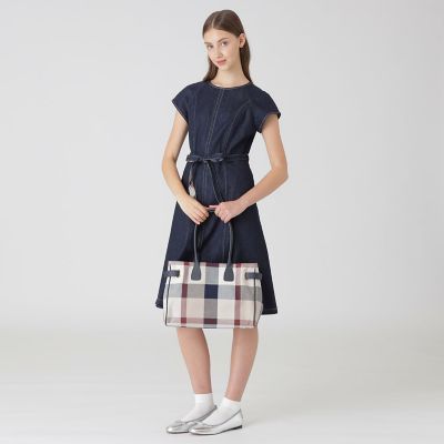 クレストブリッジチェックキャンバスハトメトート | BLUE LABEL