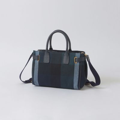 クレストブリッジチェックキャンバスハトメミドルトート | BLUE LABEL