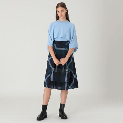 クレストブリッジチェックキャンバスハトメミドルトート | BLUE LABEL