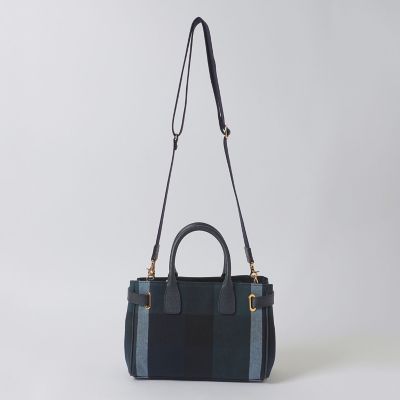 クレストブリッジチェックキャンバスハトメミドルトート | BLUE LABEL