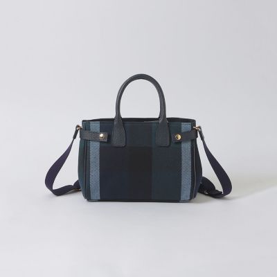 クレストブリッジチェックキャンバスハトメミドルトート | BLUE LABEL