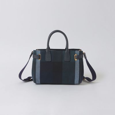 クレストブリッジチェックキャンバスハトメミドルトート | BLUE LABEL