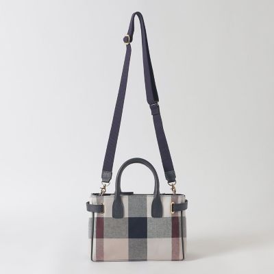 クレストブリッジチェックキャンバスハトメミドルトート | BLUE LABEL