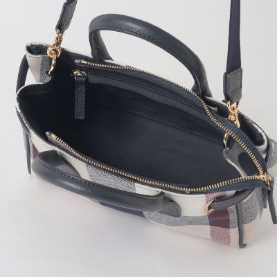 クレストブリッジチェックキャンバスハトメミドルトート | BLUE LABEL