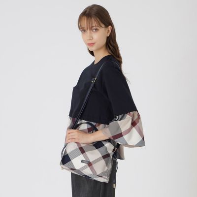 クレストブリッジチェックカルゼギャザーミニバッグ | BLUE LABEL 