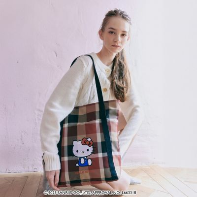 ＜BLUE LABEL CRESTBRIDGE (Women)＞【ハローキティコラボ】クレストブリッジチェックビッグトート