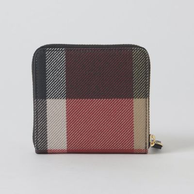 ブルーレーベルクレストブリッジ 新品！小銭入れ付きコンパクト折り財布 ピンク系 WEB限定】クレストブリッジチェックPVCリボンミニウォレット