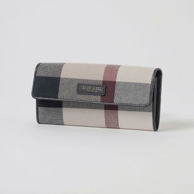 未使用品　長財布　グレヴィオ＋ブルーレーベルクレストブリッジ　カットソー クレストブリッジチェックキャンバス長財布 | BLUE LABEL CRESTBRIDGE