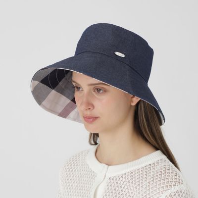 UVカット】つば広リバーシブルバケットハット | BLUE LABEL