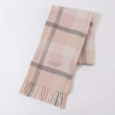 クレストブリッジチェックウォッシャブルカシミヤマフラー | BLUE