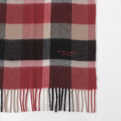 クレストブリッジチェックウォッシャブルカシミヤマフラー | BLUE