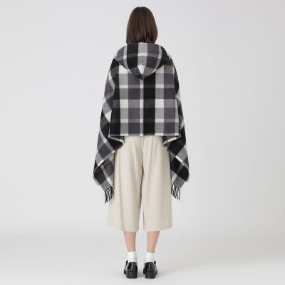 クレストブリッジチェックフード付きストール | BLUE LABEL