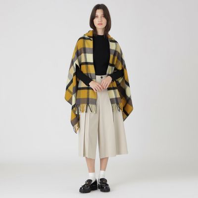 クレストブリッジチェックフード付きストール | BLUE LABEL