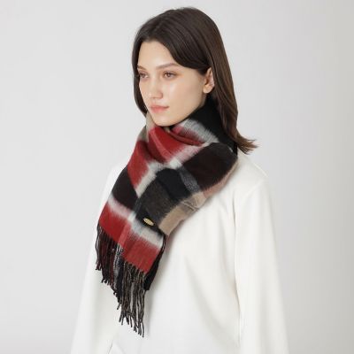 一部店舗限定】リバーシブルクレストブリッジチェックストール | BLUE