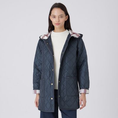 【美品】ブルーレーベルクレストブリッジ チェスターコート キルティング グレー キルティングコート | BLUE LABEL CRESTBRIDGE (Women)/ブルーレーベル