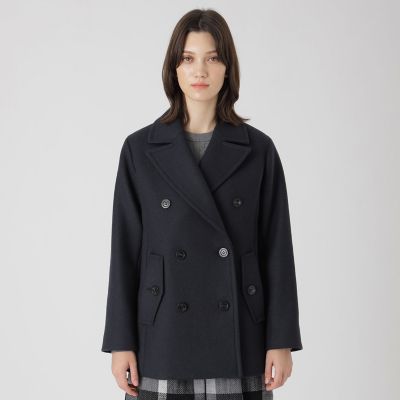 ツイルメルトンピーコート | BLUE LABEL CRESTBRIDGE (Women)/ブルー