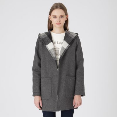 ＜BLUE LABEL CRESTBRIDGE (Women)＞クレストブリッジチェックリバーポリウールコーディガン