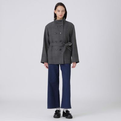 バーバリーブルーレーベル プリーツ付ショートコート 36 リバーショートコート | BLUE LABEL CRESTBRIDGE (Women)/ブルー