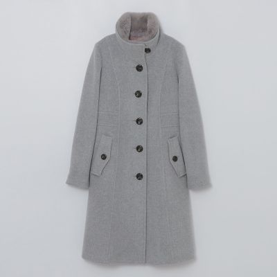 ファインダブルビーバースタンドカラーコート | BLUE LABEL