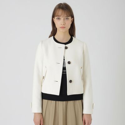 ＜BLUE LABEL CRESTBRIDGE (Women)＞ファインダブルビーバーノーカラージャケット