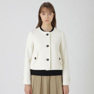 ファインダブルビーバーノーカラージャケット | BLUE LABEL