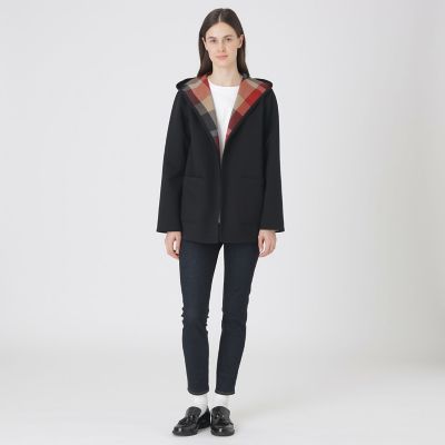 クレストブリッジチェックリバーシブルダンボールミディ丈コーディガン