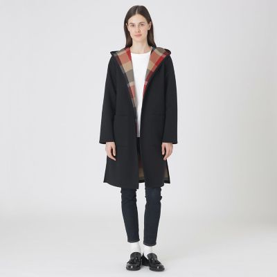 クレストブリッジチェックリバーシブルダンボールコーディガン | BLUE