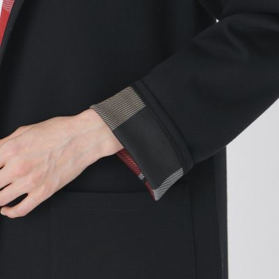 クレストブリッジチェックリバーシブルダンボールコーディガン | BLUE