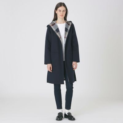 クレストブリッジチェックリバーシブルダンボールコーディガン | BLUE