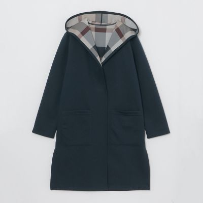 クレストブリッジチェックリバーシブルダンボールコーディガン | BLUE